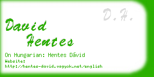 david hentes business card