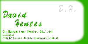david hentes business card